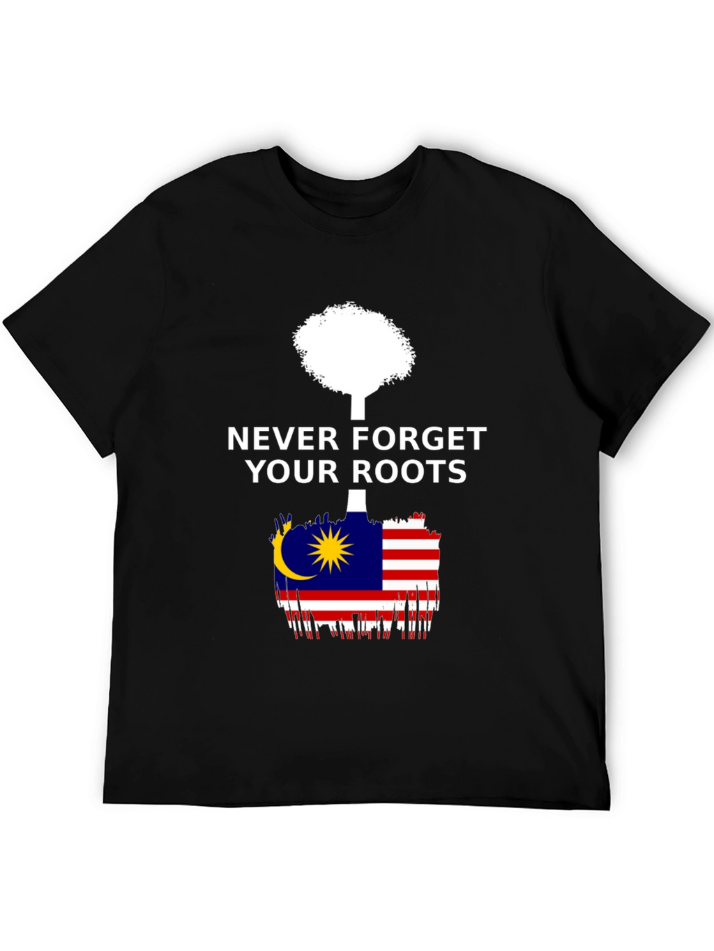Never Forget Roots Malaysia Flag Graphic T-Shirt