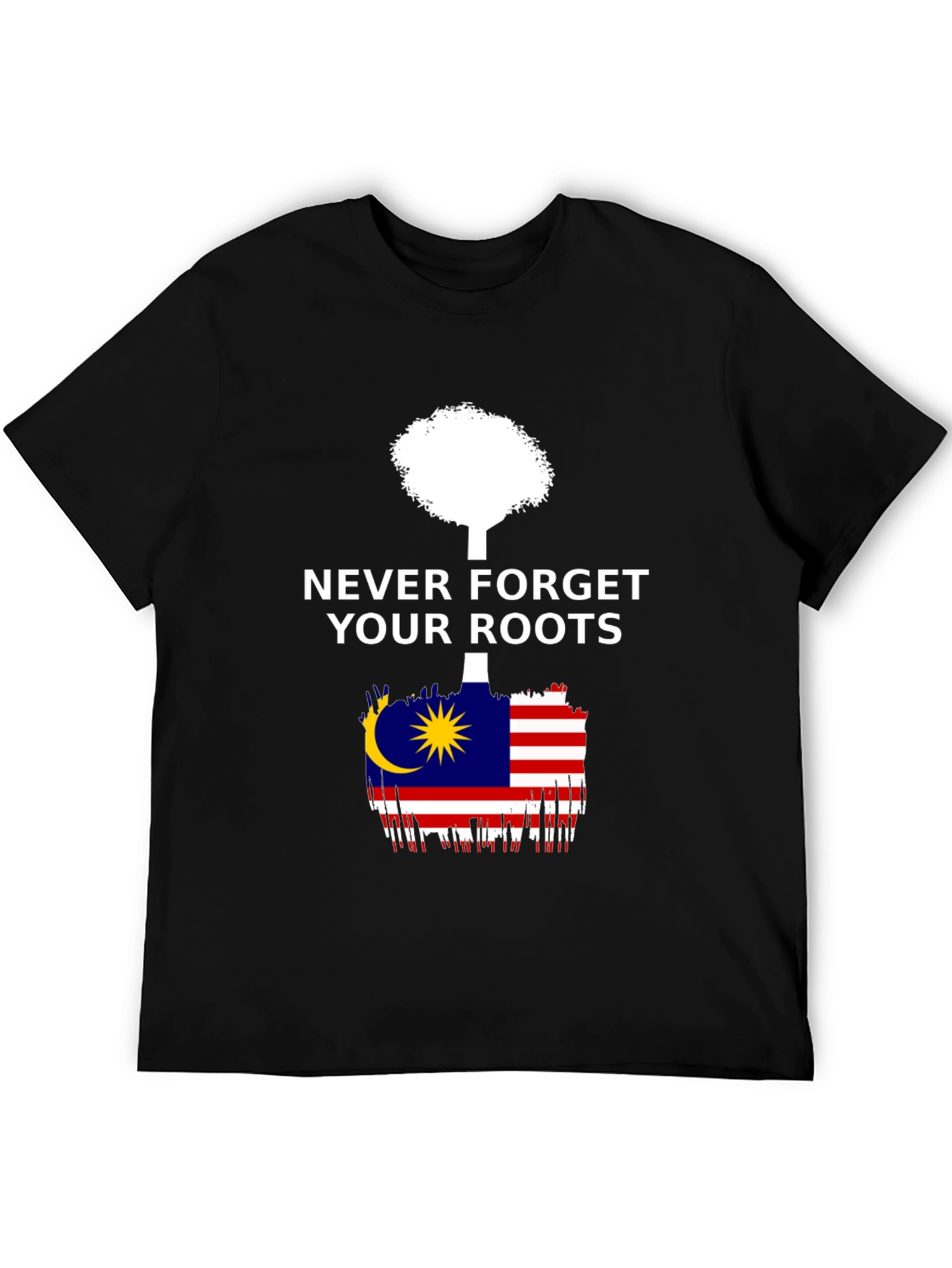 Never Forget Roots Malaysia Flag Graphic T-Shirt