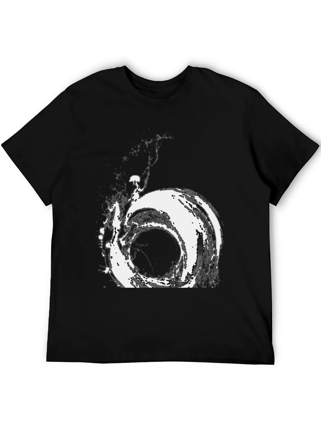 Abstract Vortex Graphic Tee - Modern Black T-Shirt