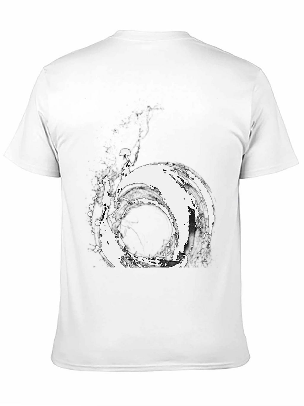 Abstract Vortex Graphic Tee - Modern Black T-Shirt