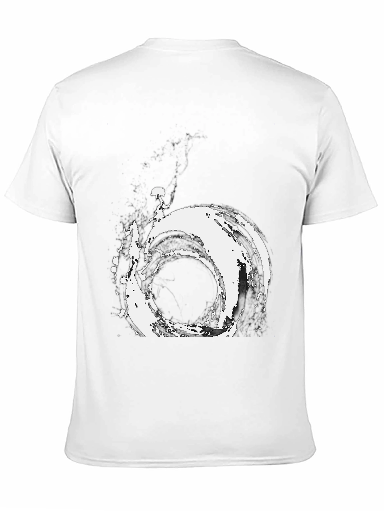 Abstract Vortex Graphic Tee - Modern Black T-Shirt