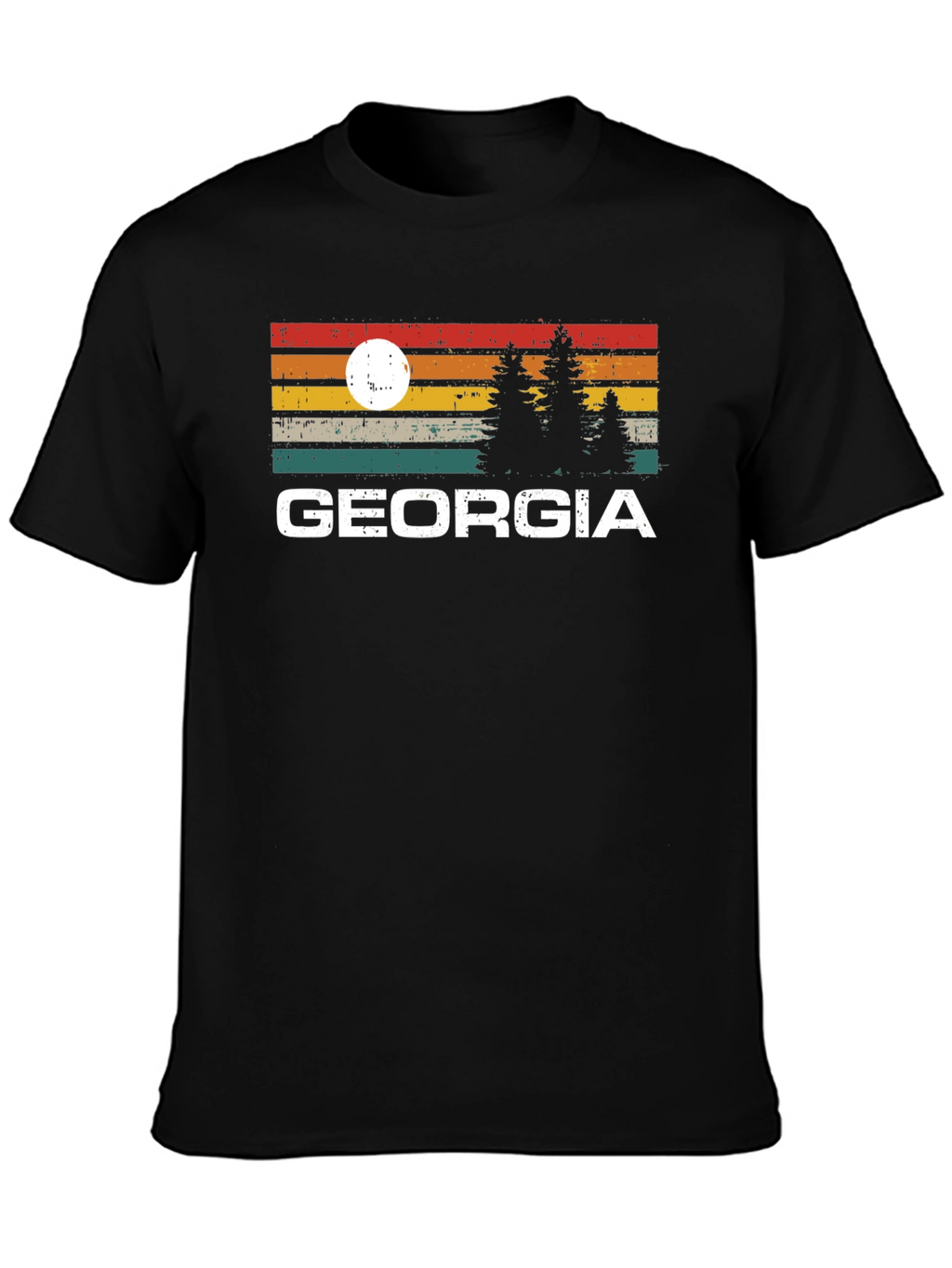 Georgia Sunset Pine Tree Graphic T-Shirt