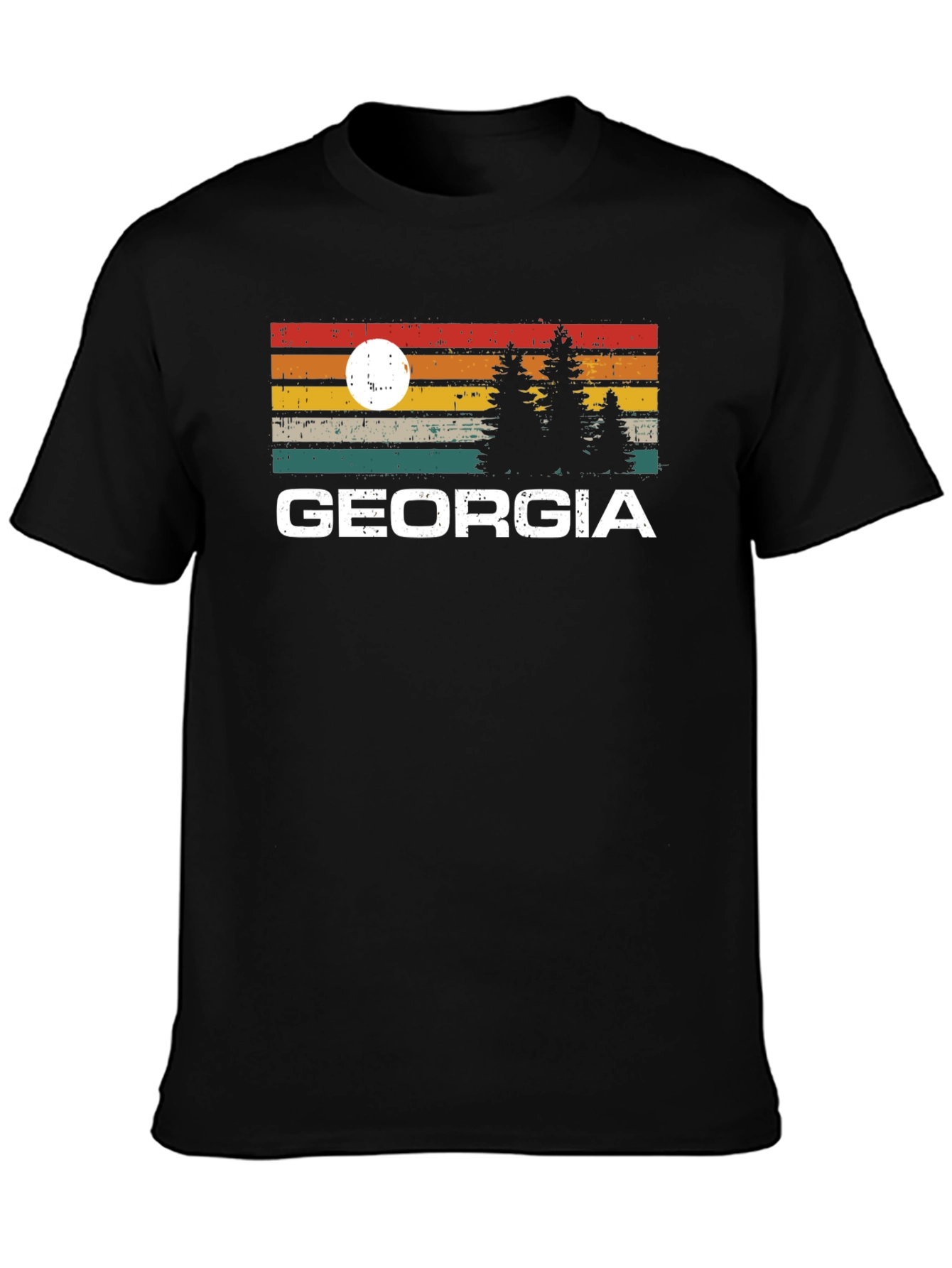 Georgia Sunset Pine Tree Graphic T-Shirt