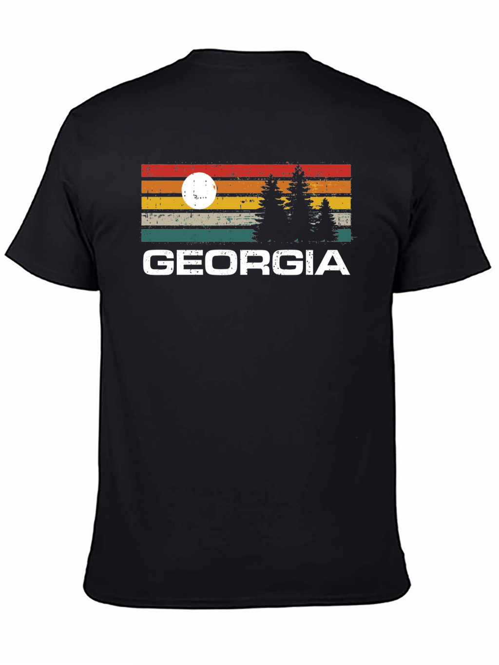 Georgia Sunset Pine Tree Graphic T-Shirt