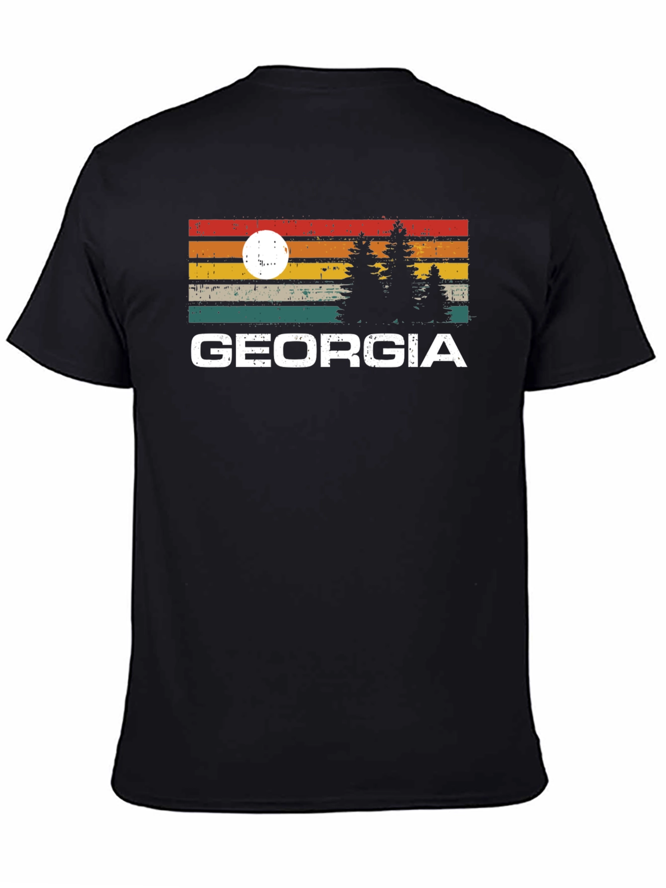 Georgia Sunset Pine Tree Graphic T-Shirt