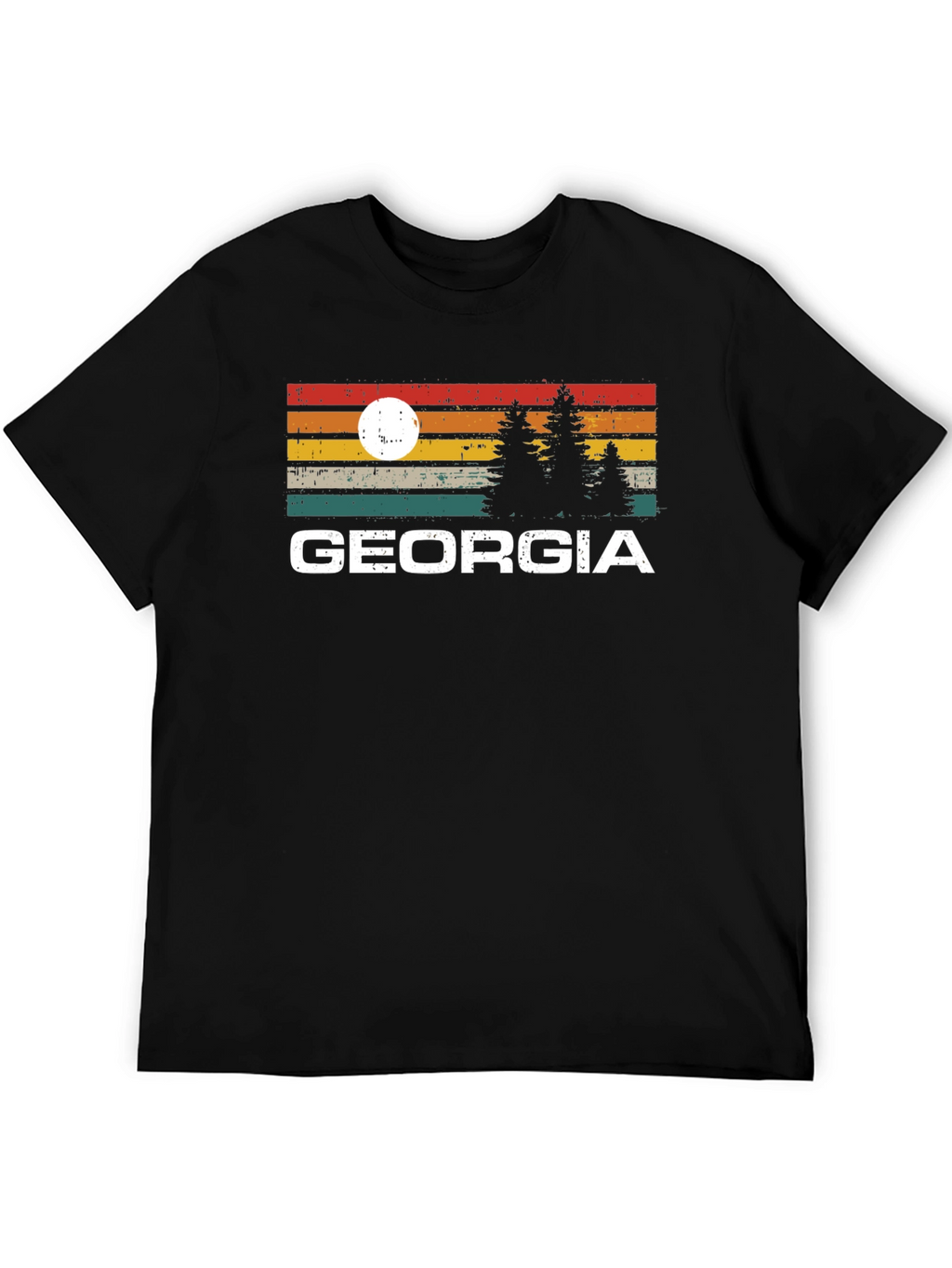 Georgia Sunset Pine Tree Graphic T-Shirt