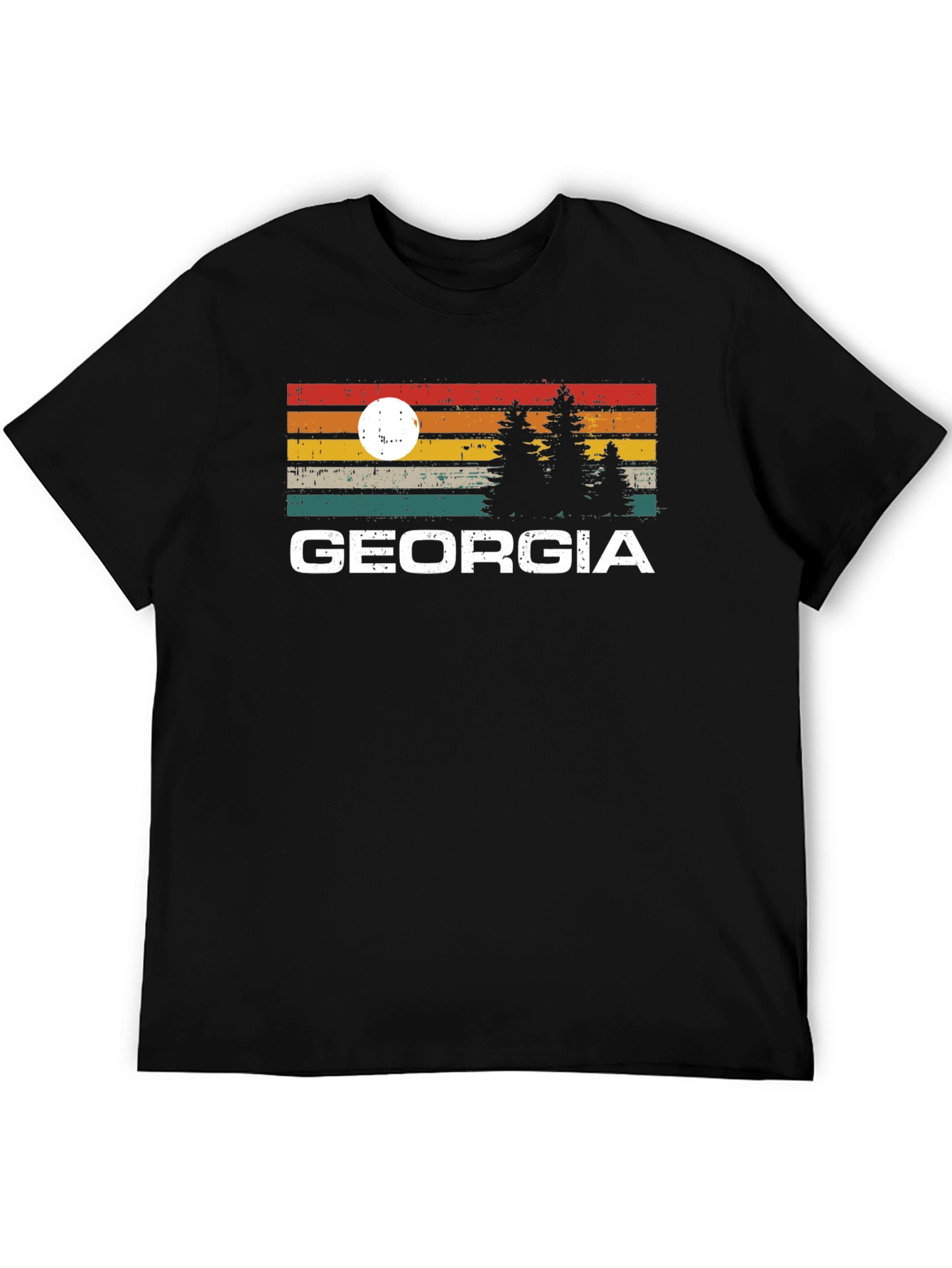 Georgia Sunset Pine Tree Graphic T-Shirt