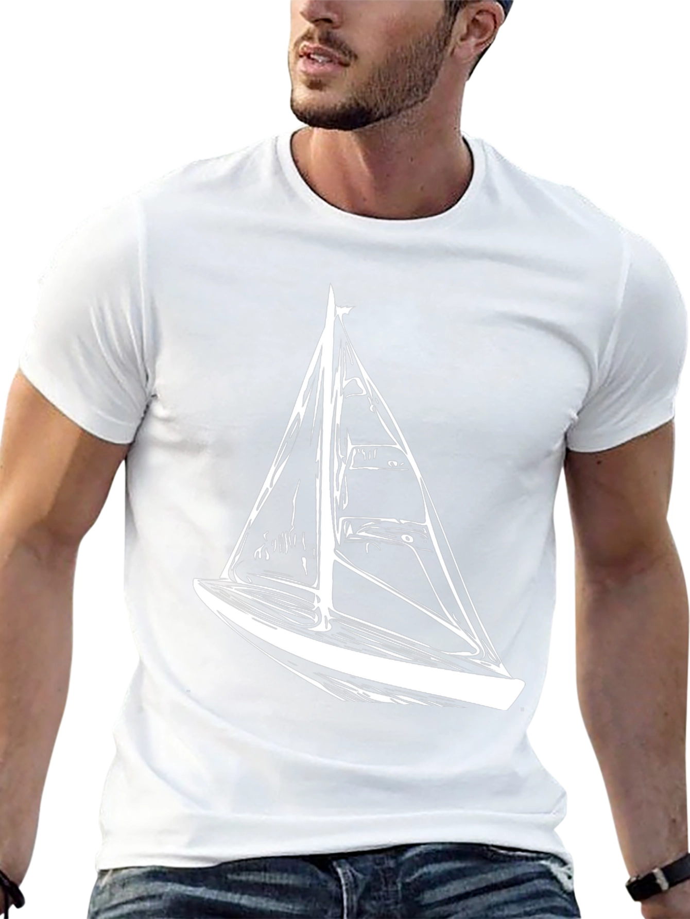 Sailboat Graphic Tee - Nautical Style Black
