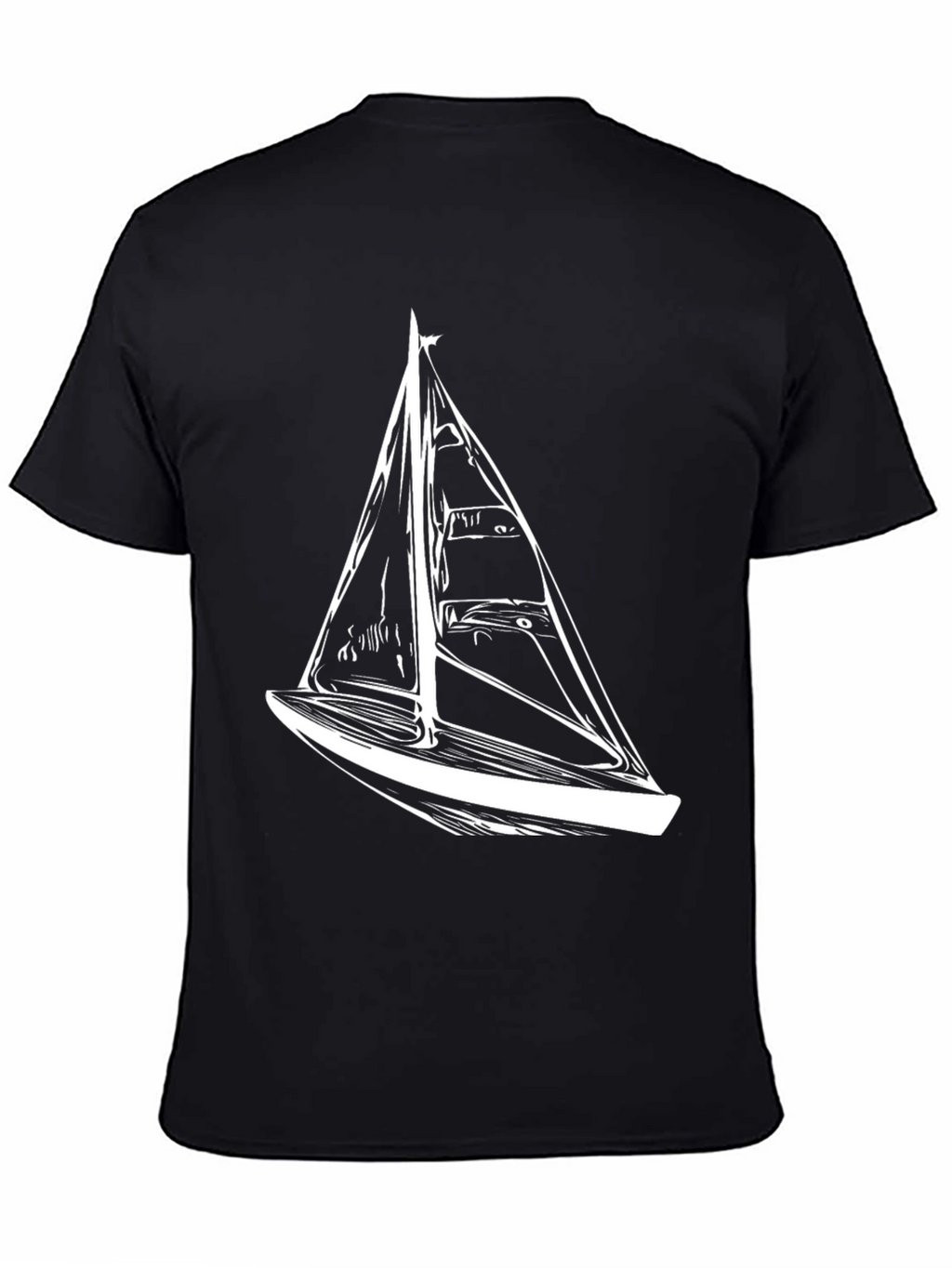 Sailboat Graphic Tee - Nautical Style Black