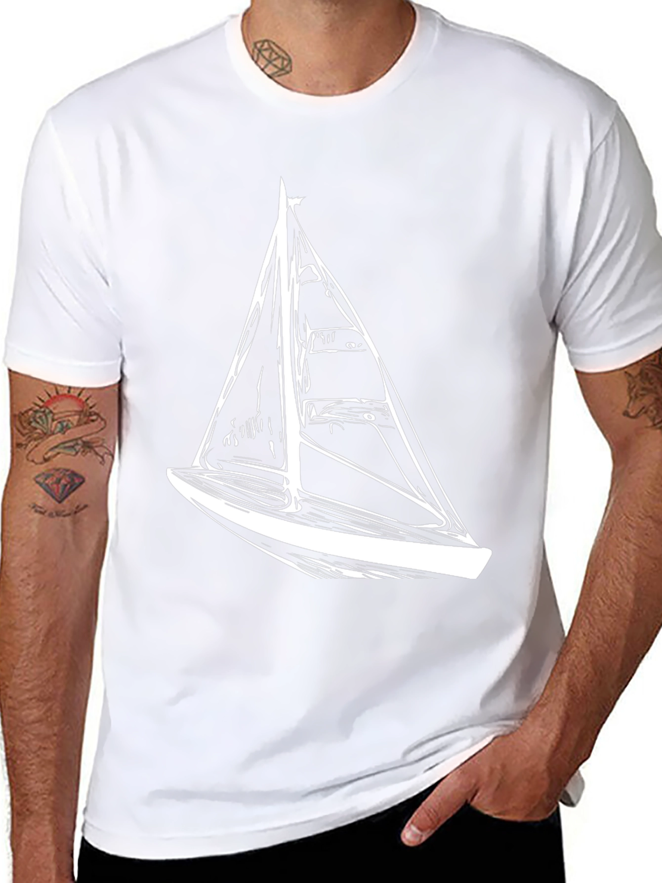 Sailboat Graphic Tee - Nautical Style Black