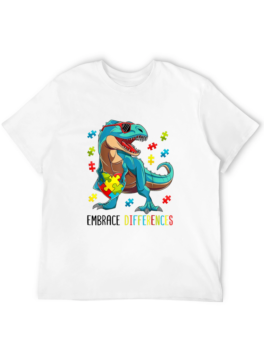 Autism Awareness Dinosaur T-Shirt Embrace Differences