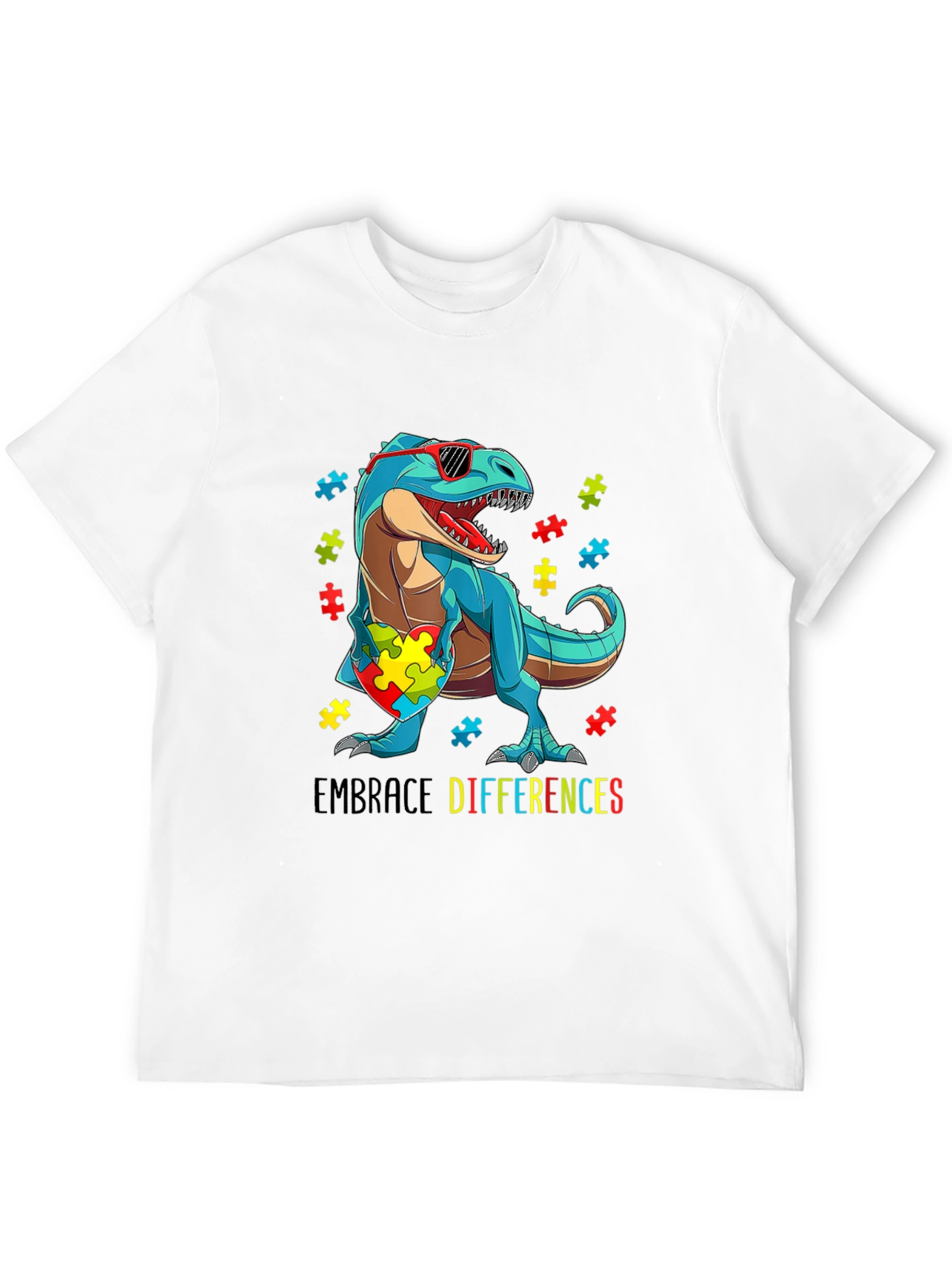 Autism Awareness Dinosaur T-Shirt Embrace Differences