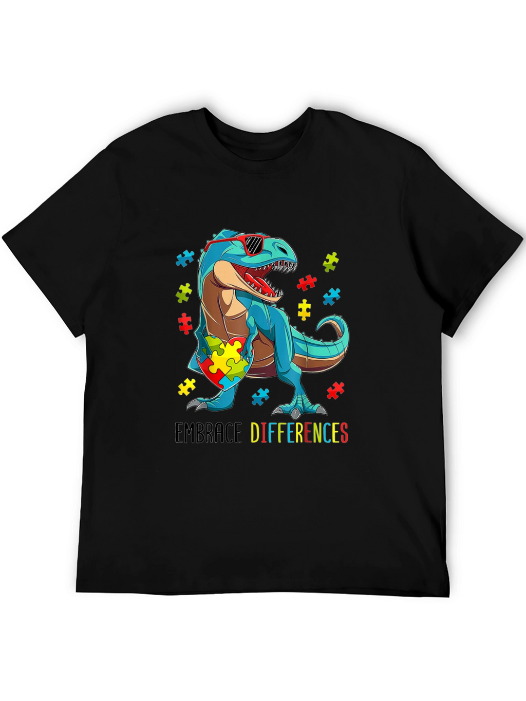 Autism Awareness Dinosaur T-Shirt Embrace Differences