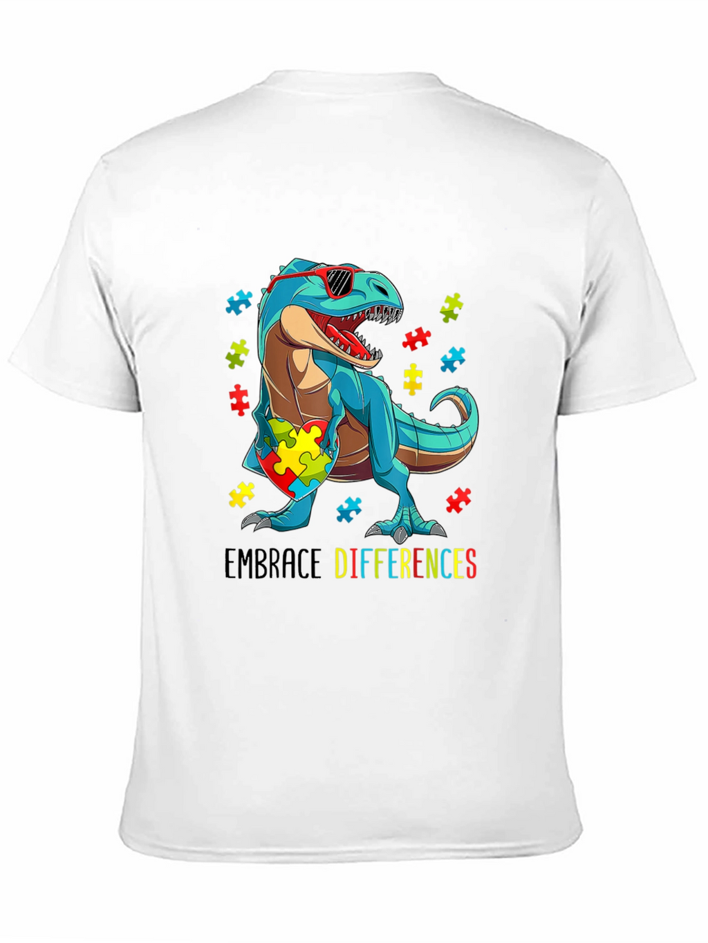Autism Awareness Dinosaur T-Shirt Embrace Differences