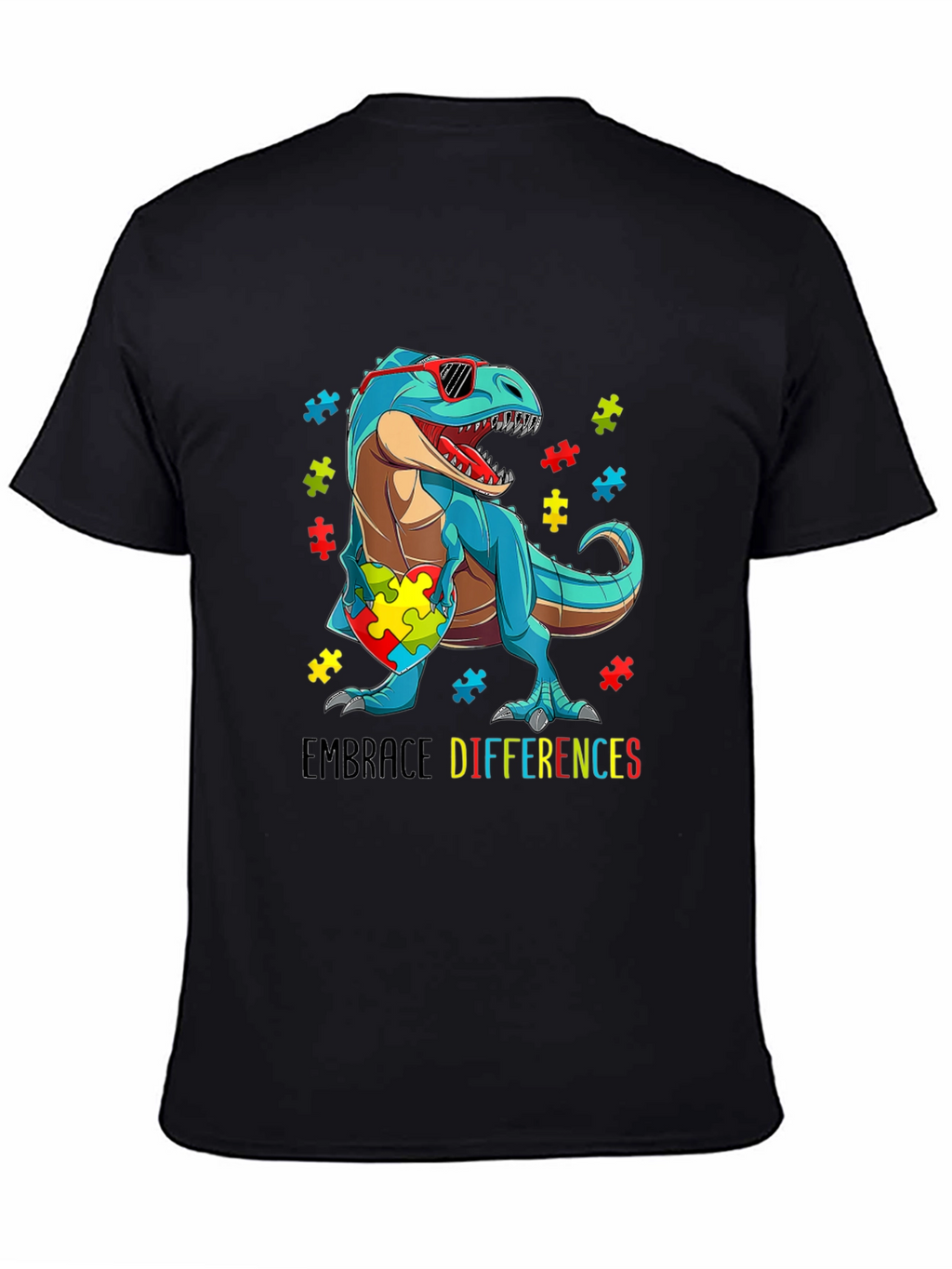 Autism Awareness Dinosaur T-Shirt Embrace Differences