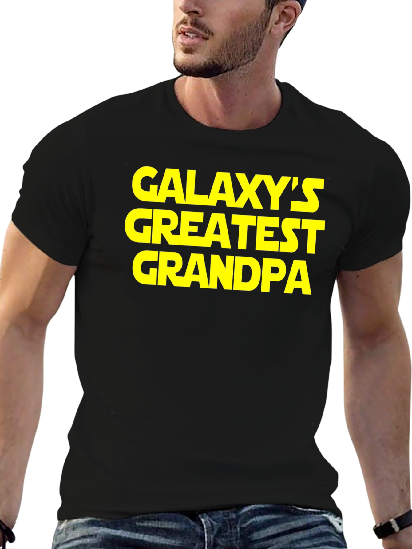 Galaxys Greatest Grandpa Black T-Shirt
