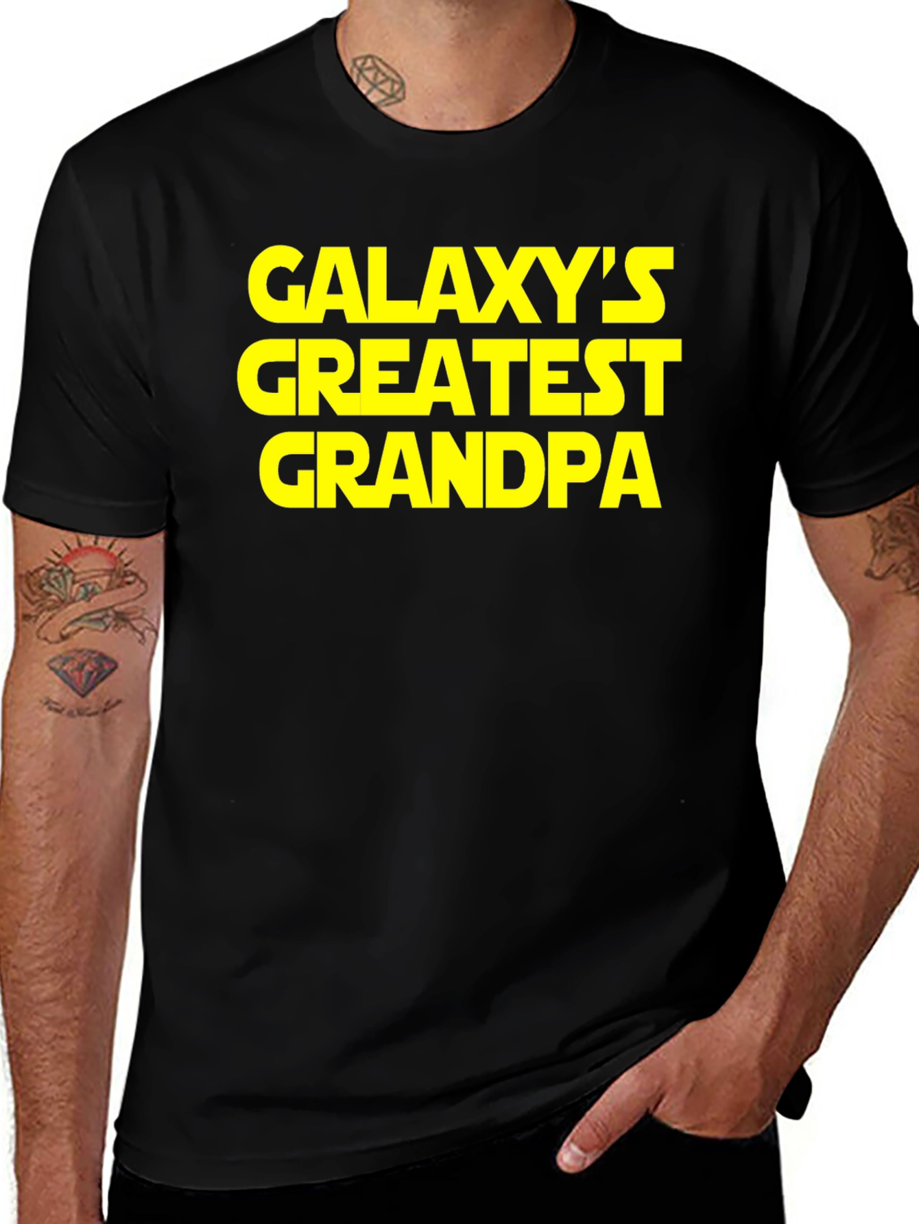 Galaxys Greatest Grandpa Black T-Shirt