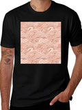 Abstract Swirl Pattern Black T-Shirt