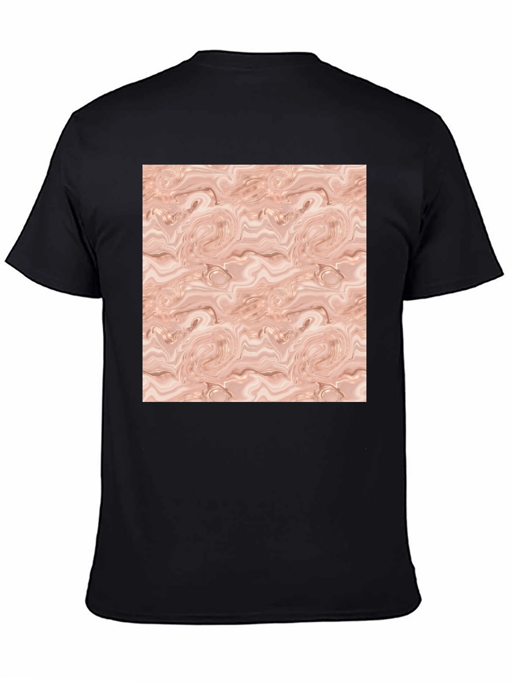 Abstract Swirl Pattern Black T-Shirt