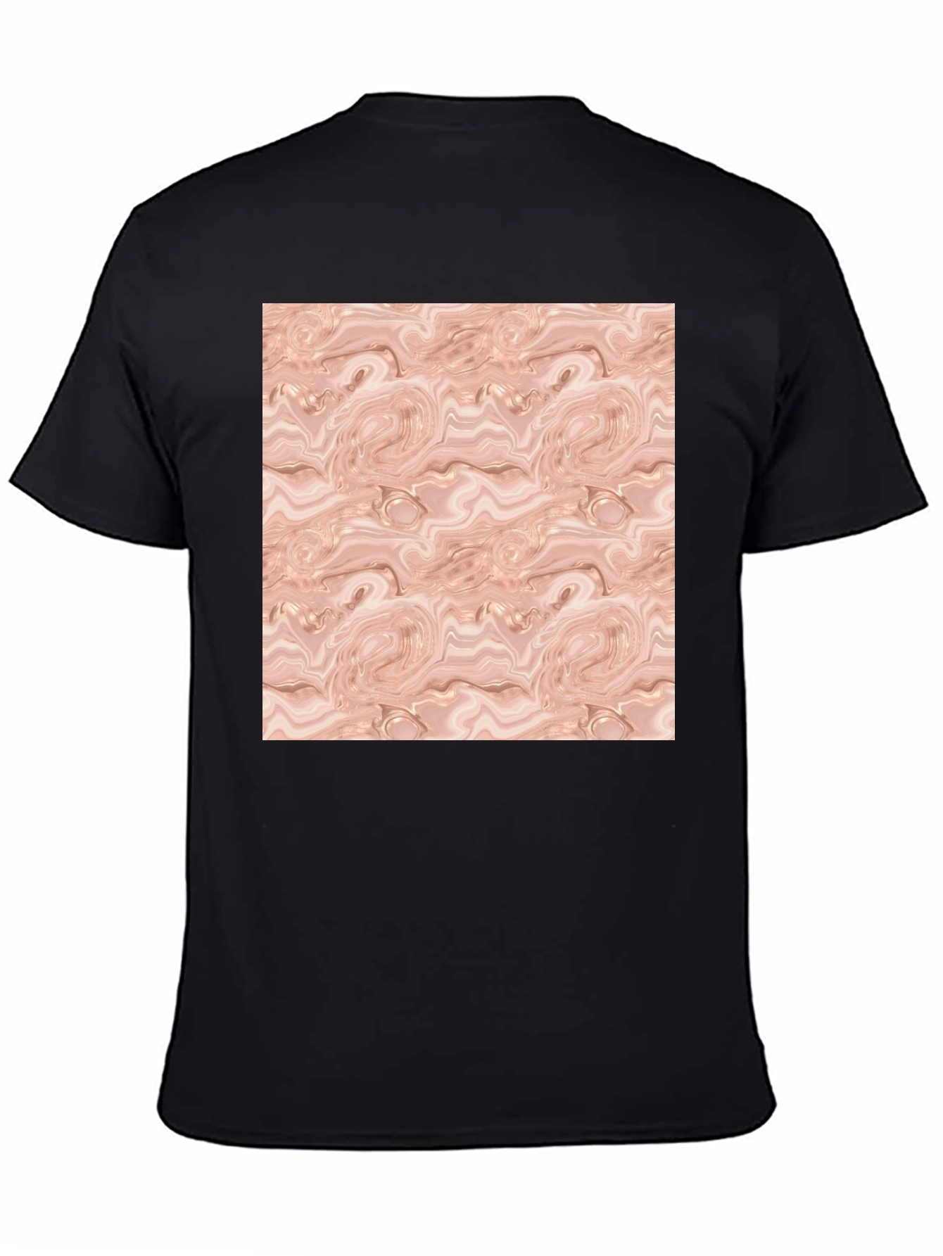 Abstract Swirl Pattern Black T-Shirt