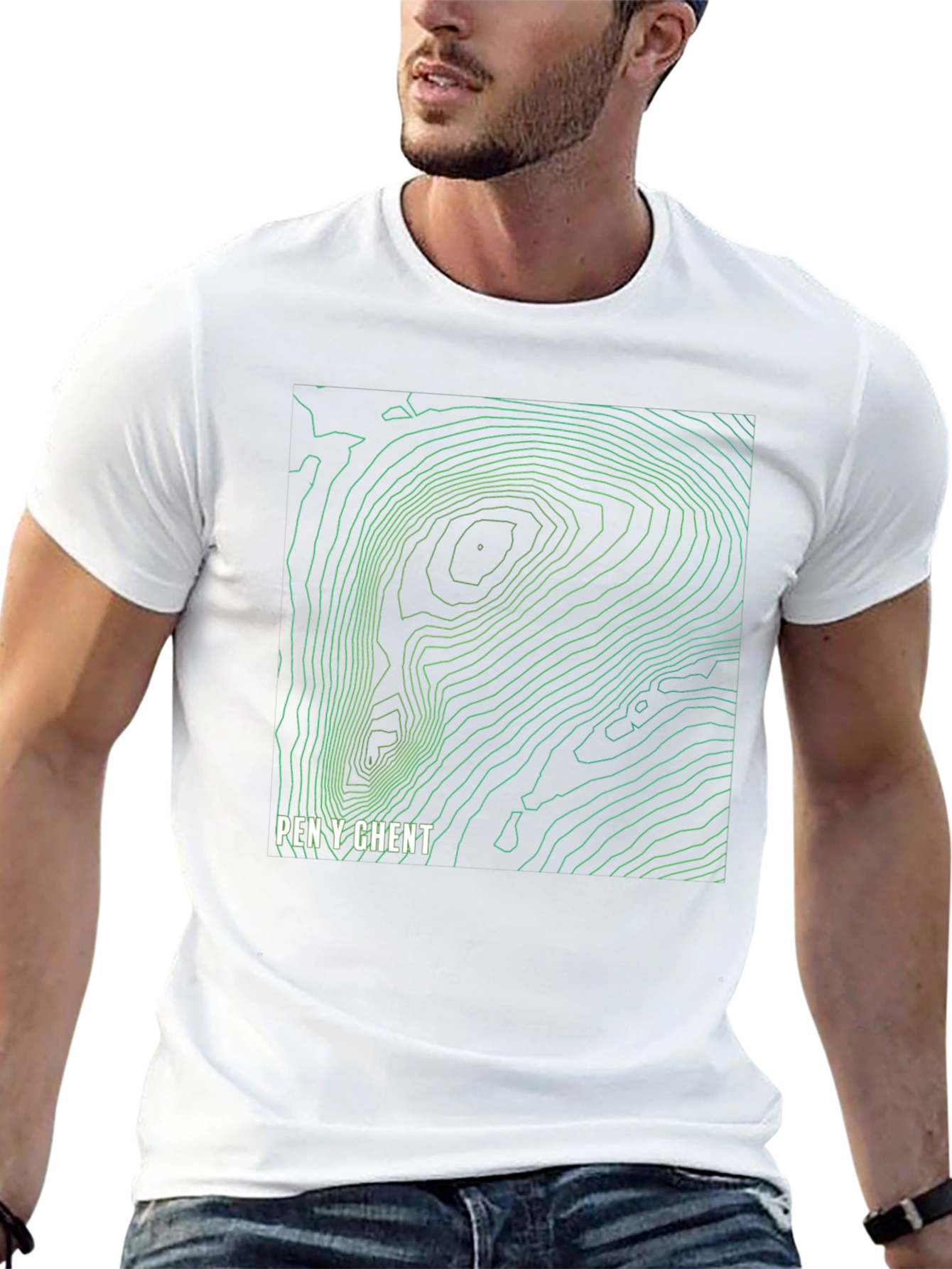Pen Y Ghent Topographic Map T-Shirt - Black