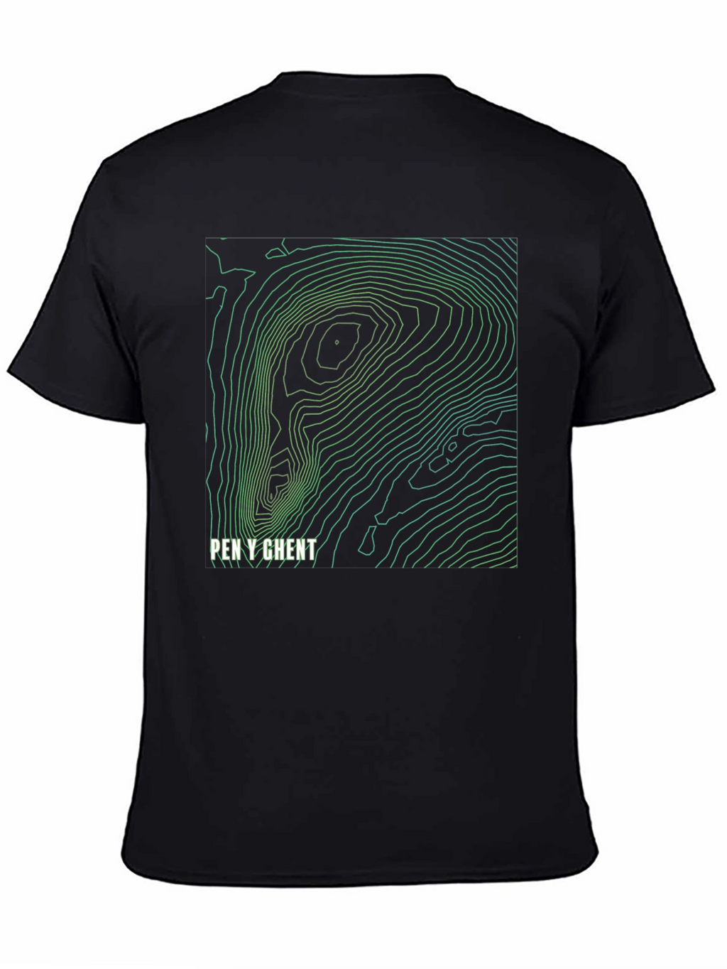 Pen Y Ghent Topographic Map T-Shirt - Black