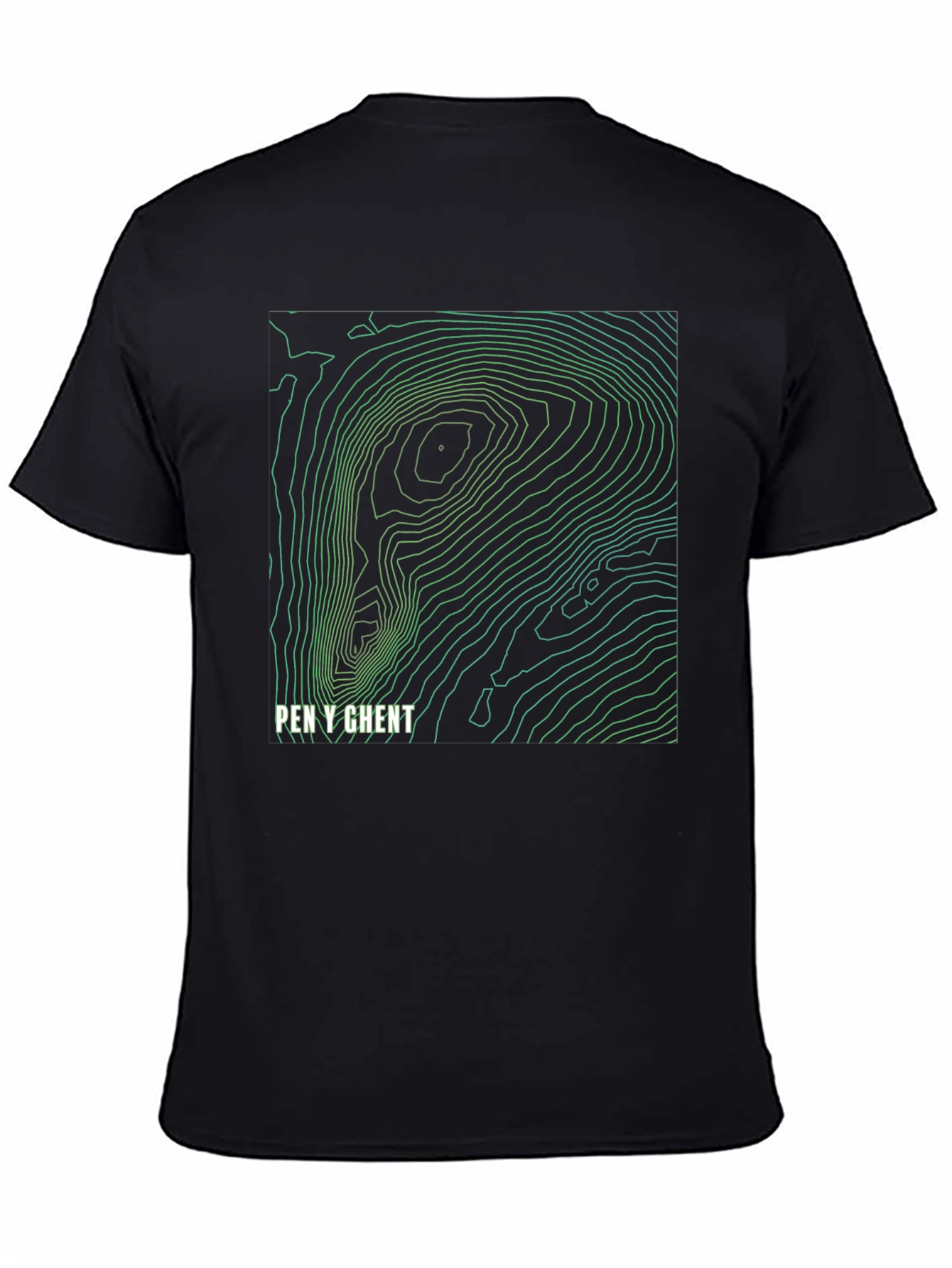 Pen Y Ghent Topographic Map T-Shirt - Black