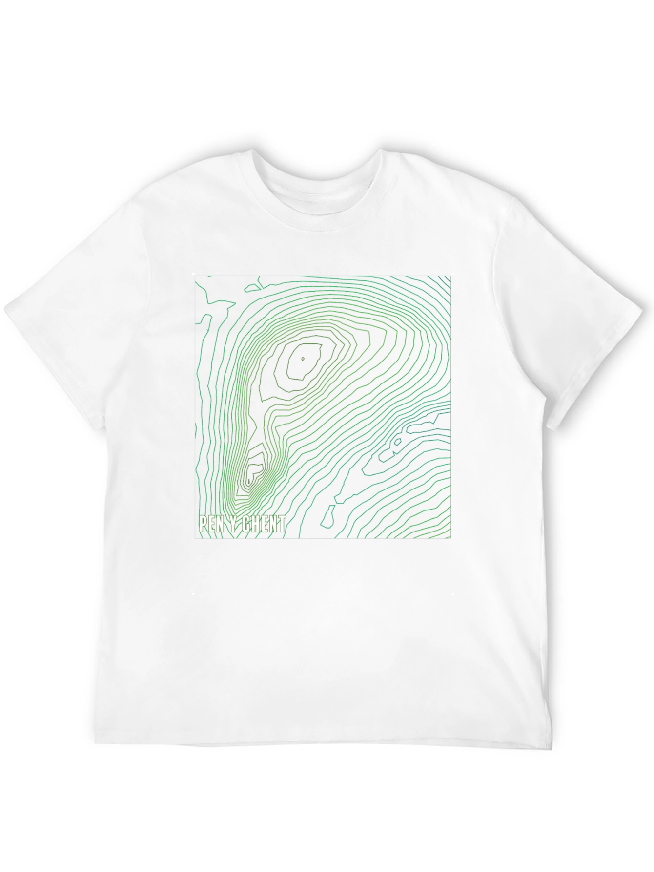 Pen Y Ghent Topographic Map T-Shirt - Black