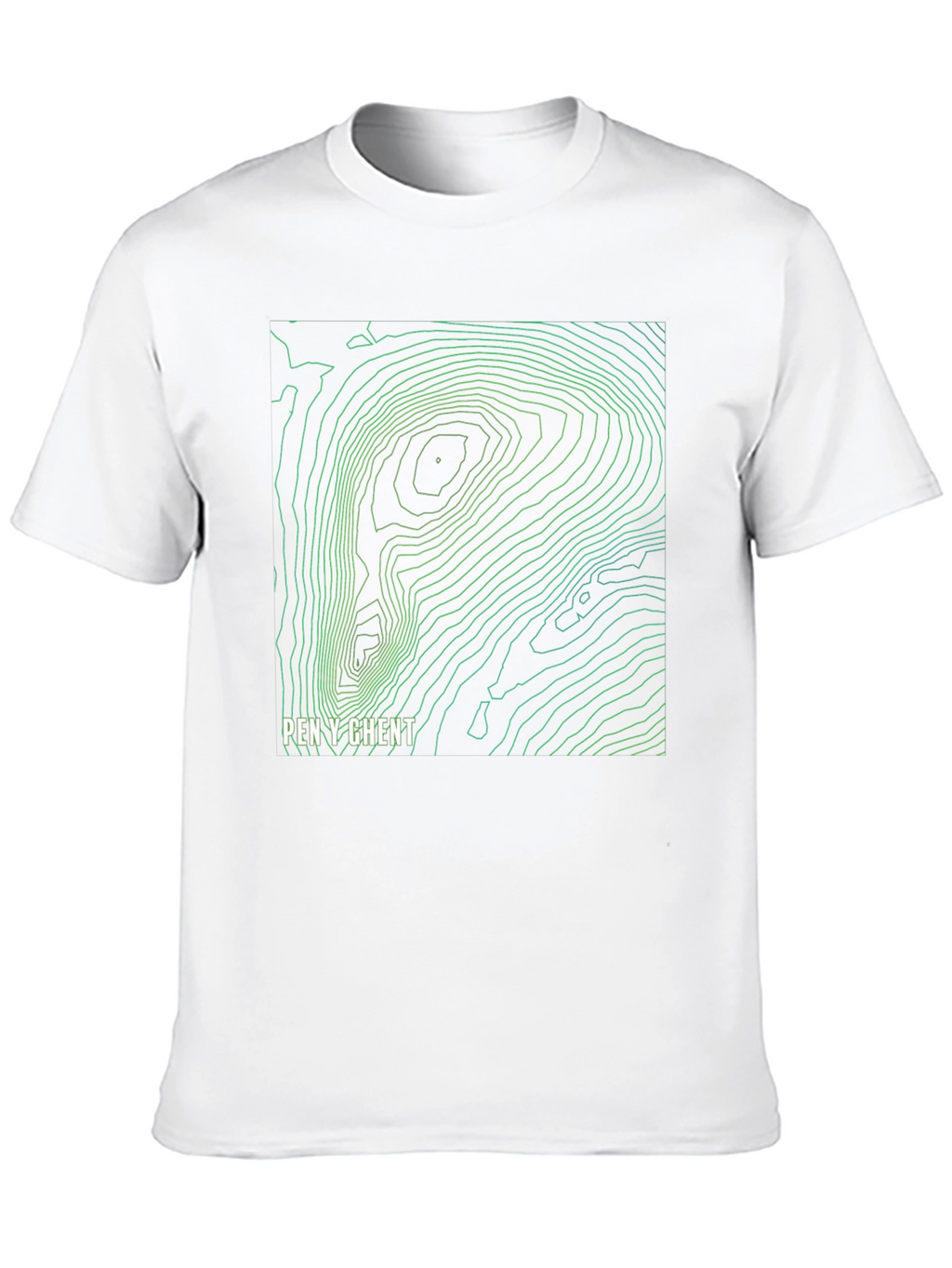 Pen Y Ghent Topographic Map T-Shirt - Black