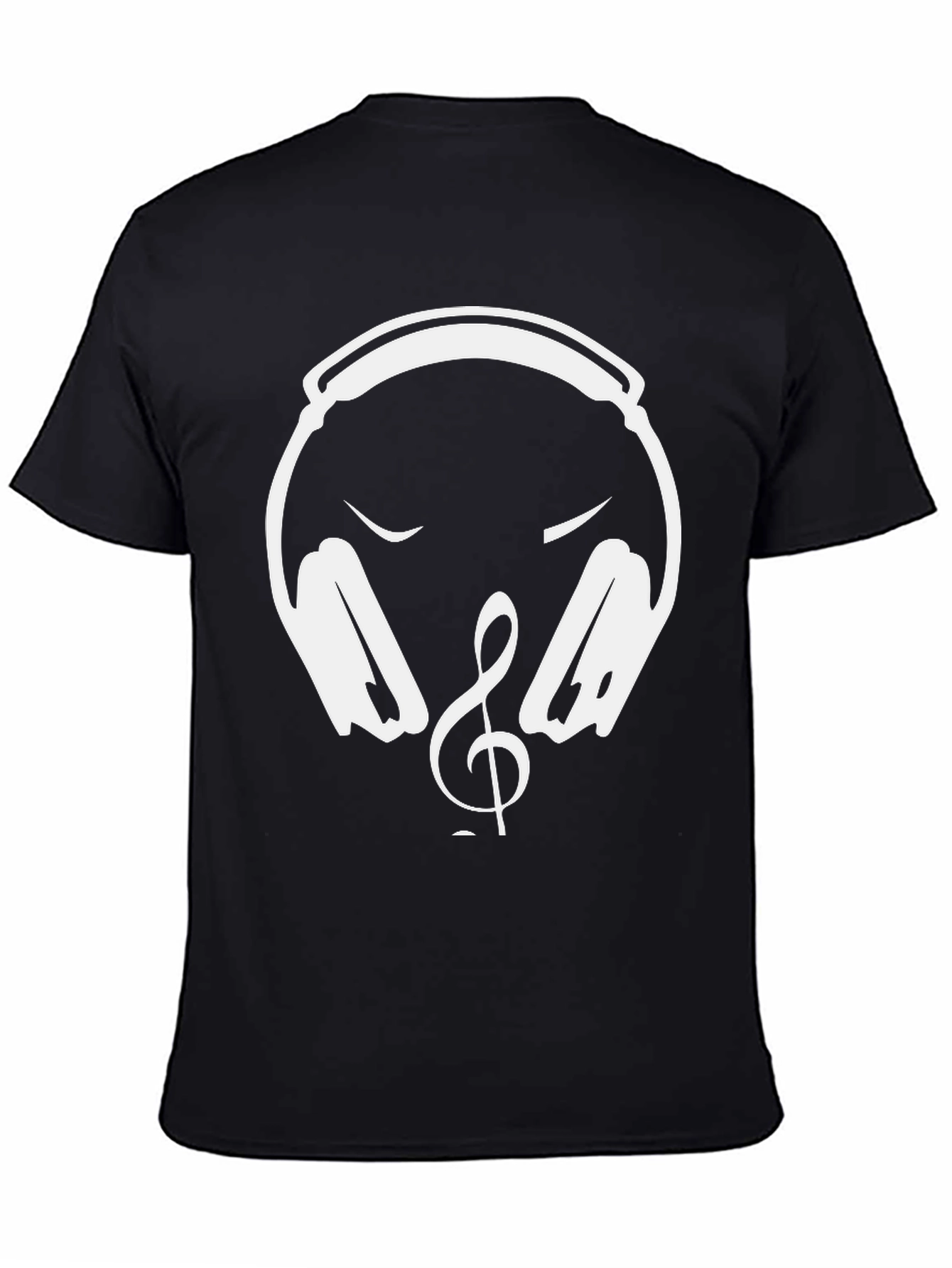 Music Lover T-Shirt - Headphones & Treble Clef Design