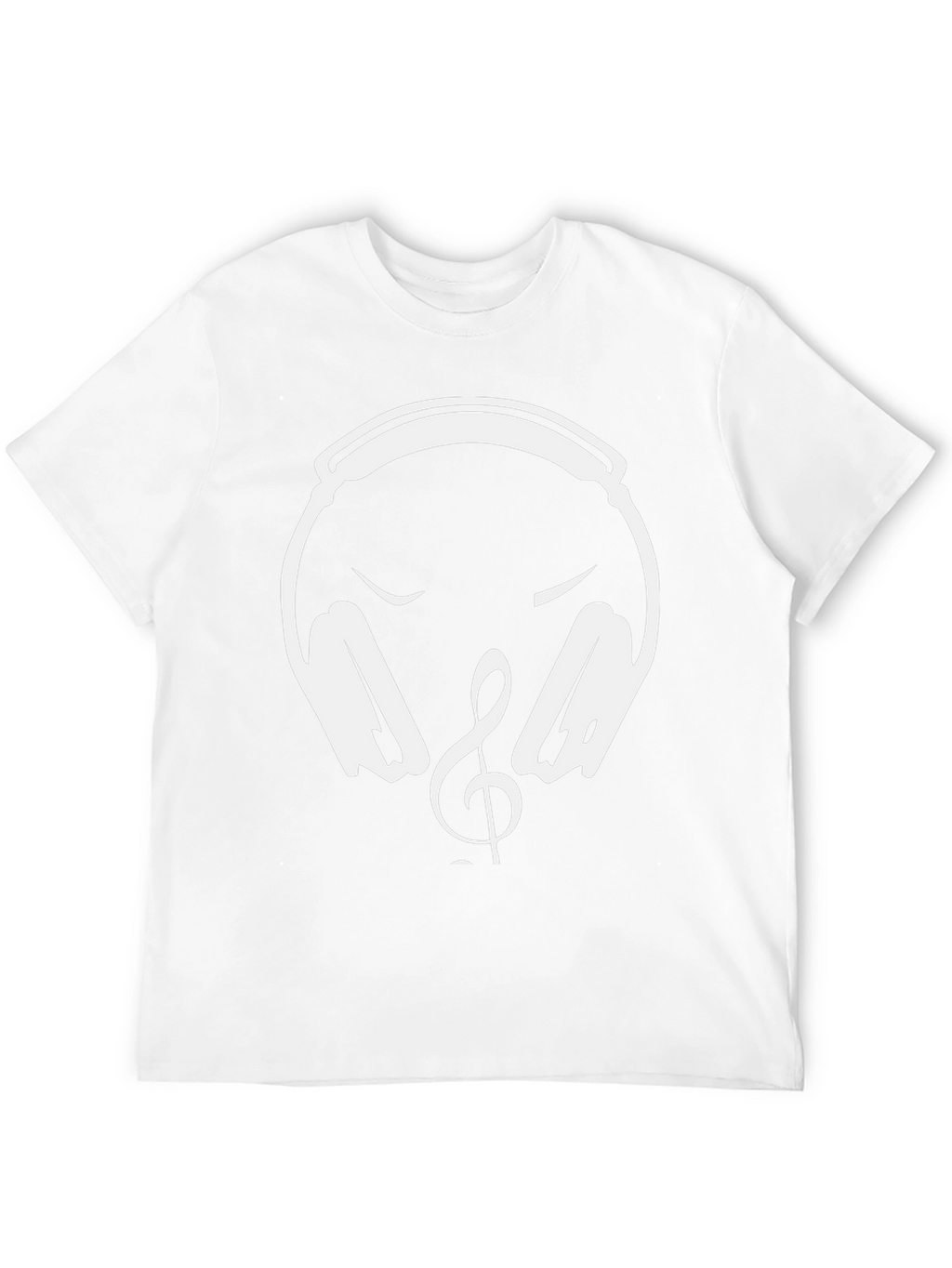 Music Lover T-Shirt - Headphones & Treble Clef Design