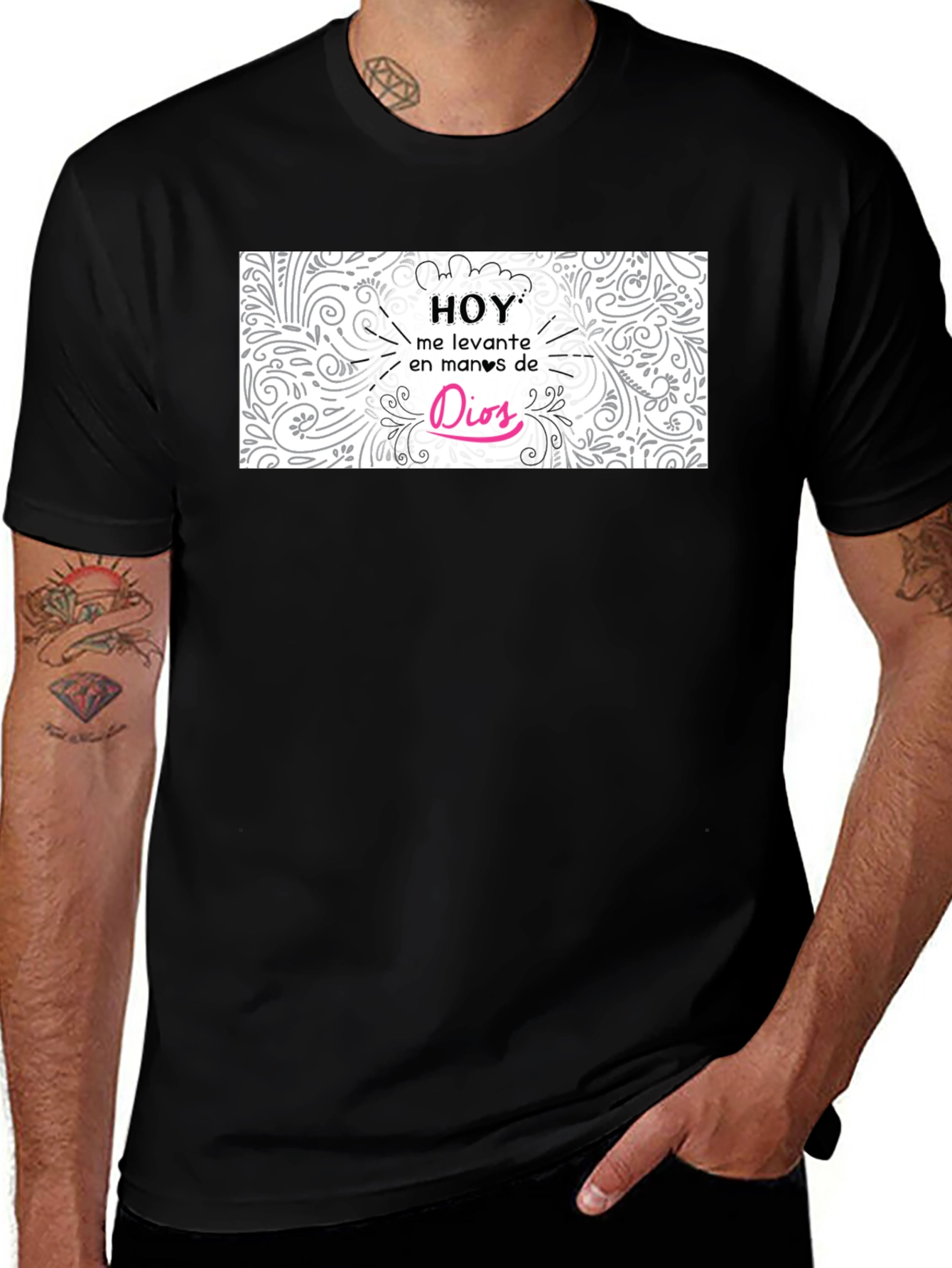 Hoy En Manos De Dios Black T-Shirt