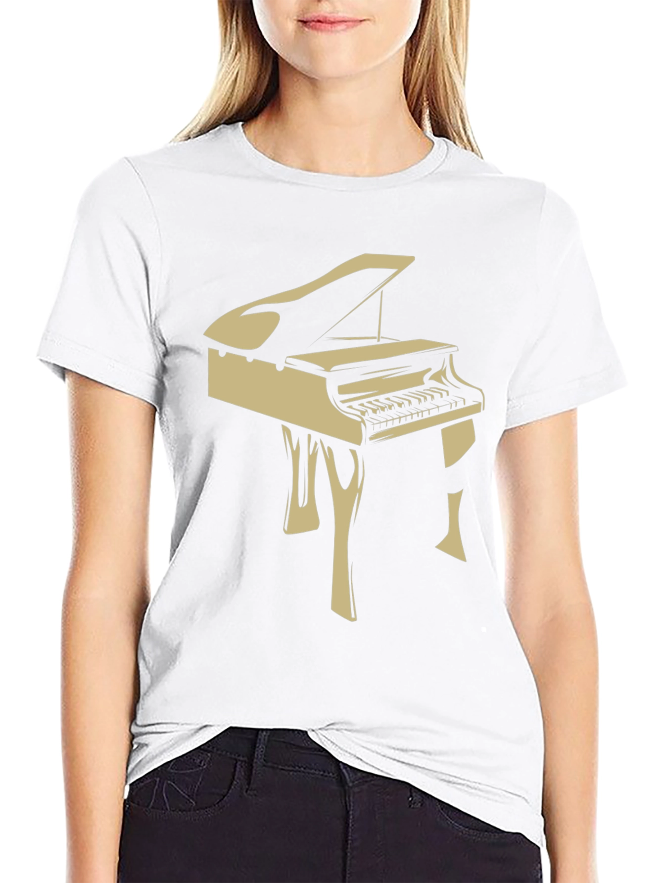 Piano Graphic Tee - Music Lover T-Shirt