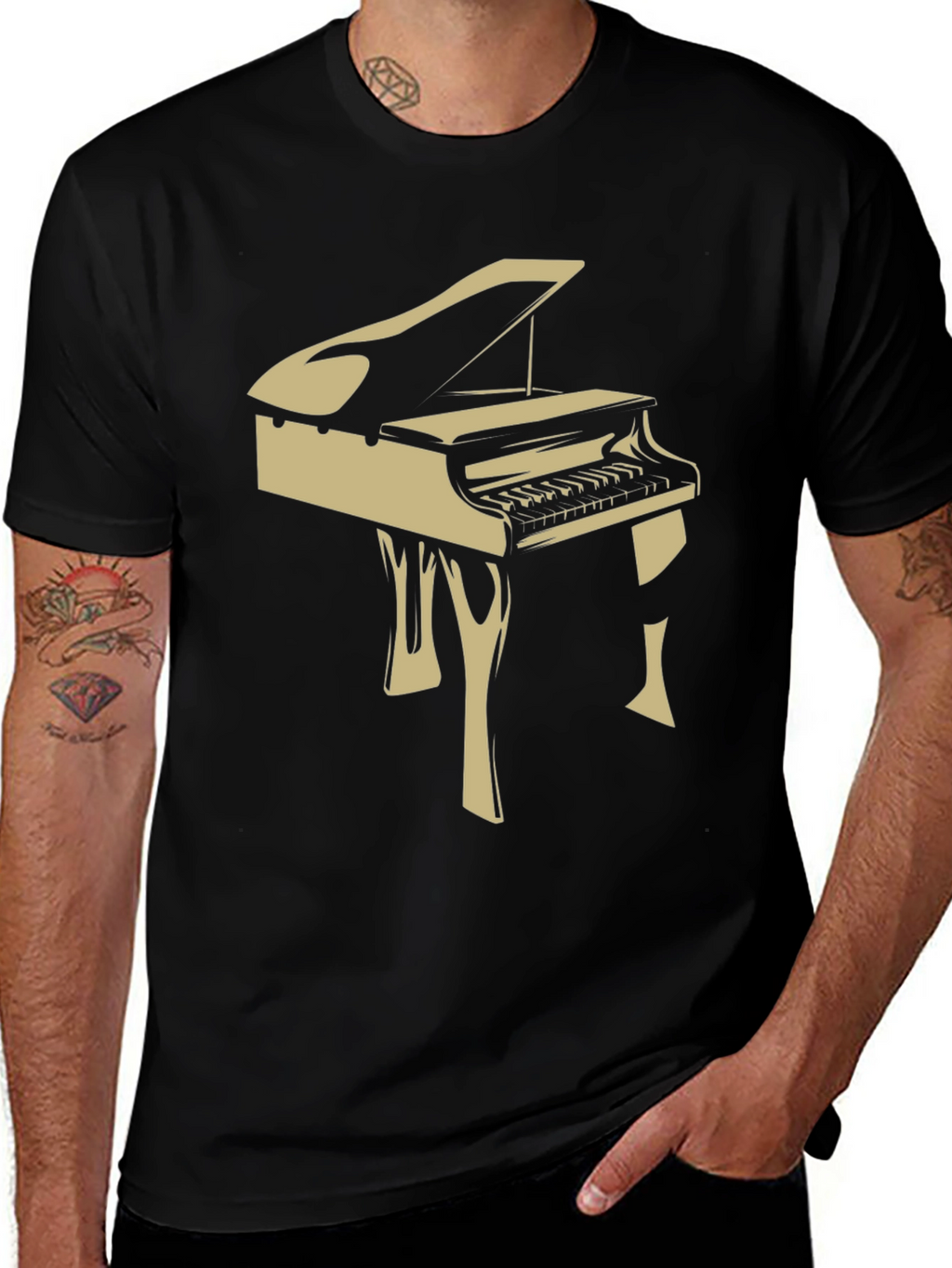 Piano Graphic Tee - Music Lover T-Shirt