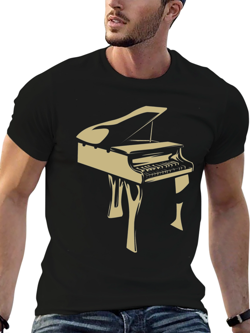 Piano Graphic Tee - Music Lover T-Shirt