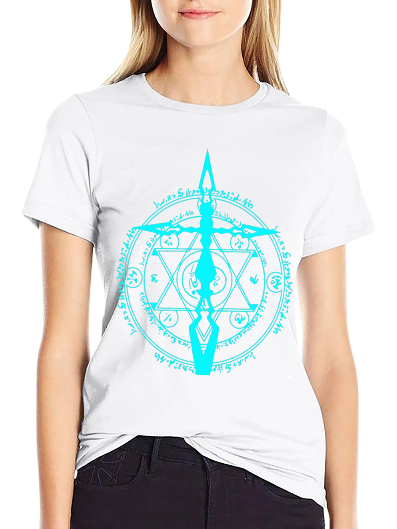 Mystic Symbol Graphic Print Black Tee