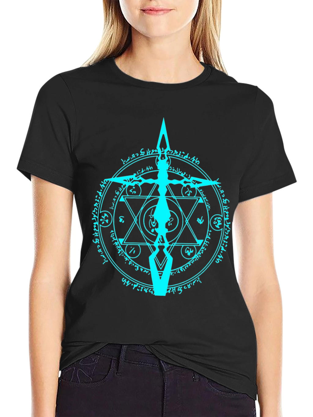 Mystic Symbol Graphic Print Black Tee