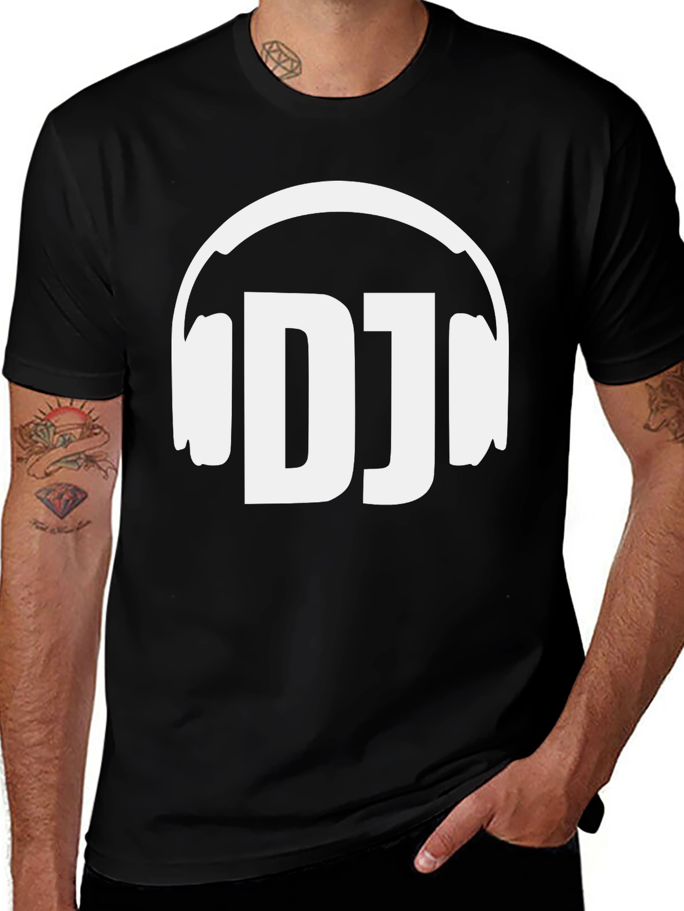 DJ Headphones Graphic Tee - Black