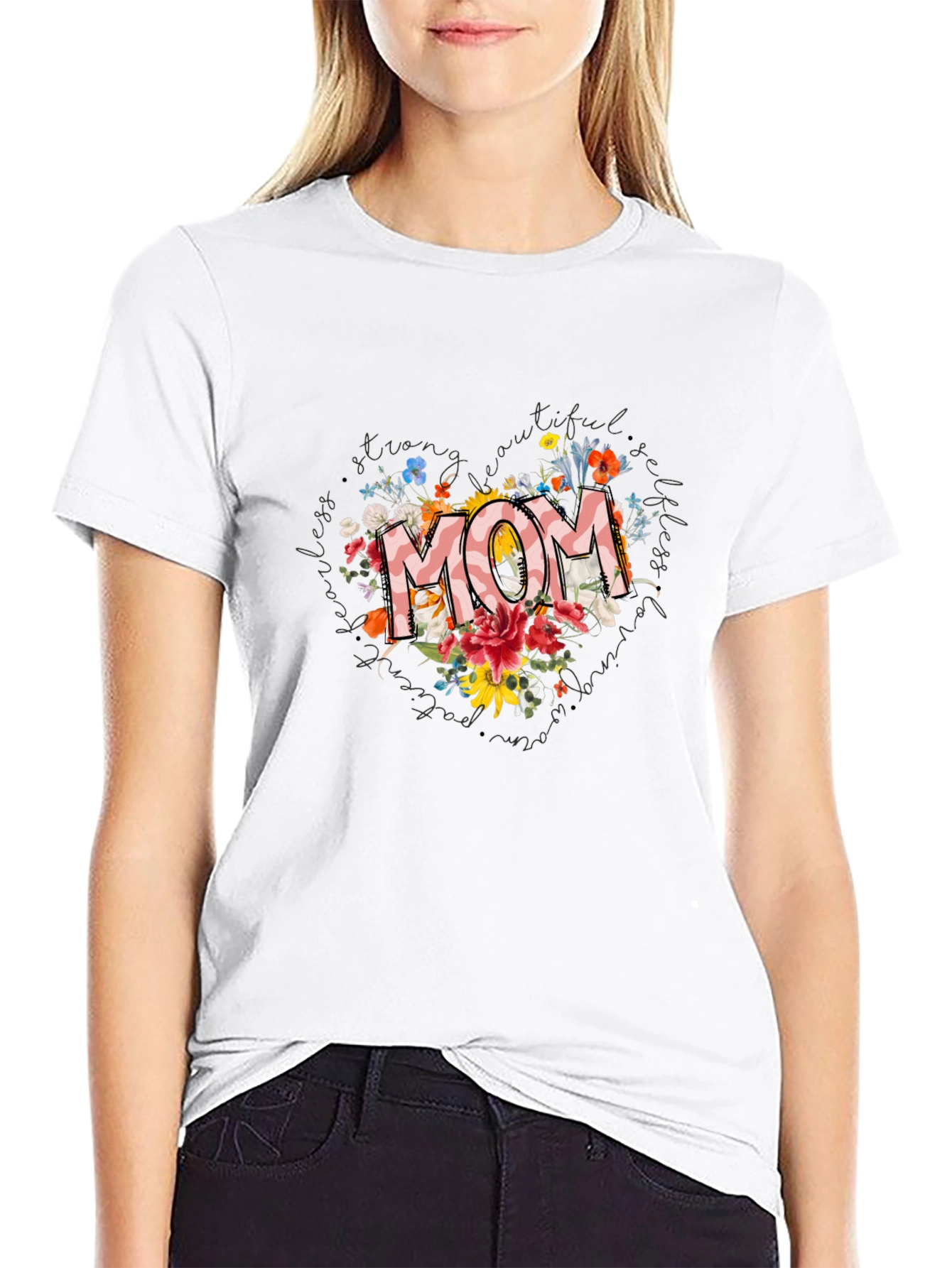 Floral MOM Graphic Tee - Stylish Comfort