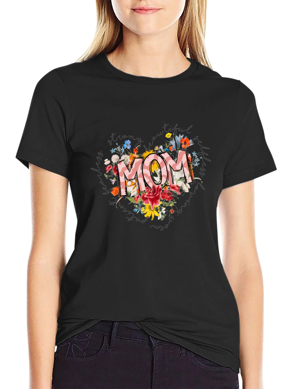 Floral MOM Graphic Tee - Stylish Comfort