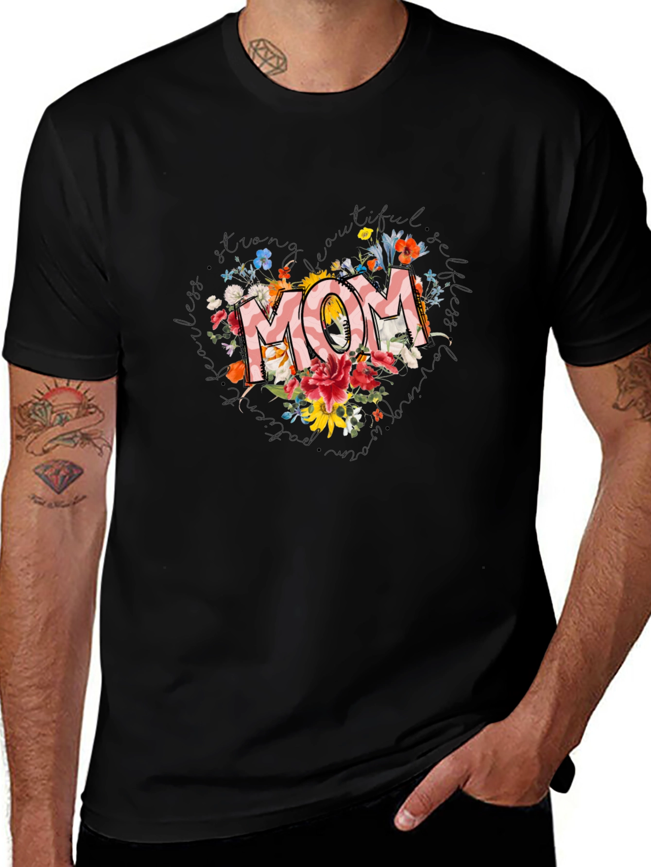 Floral MOM Graphic Tee - Stylish Comfort