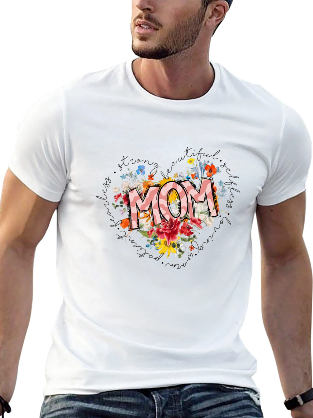 Floral MOM Graphic Tee - Stylish Comfort
