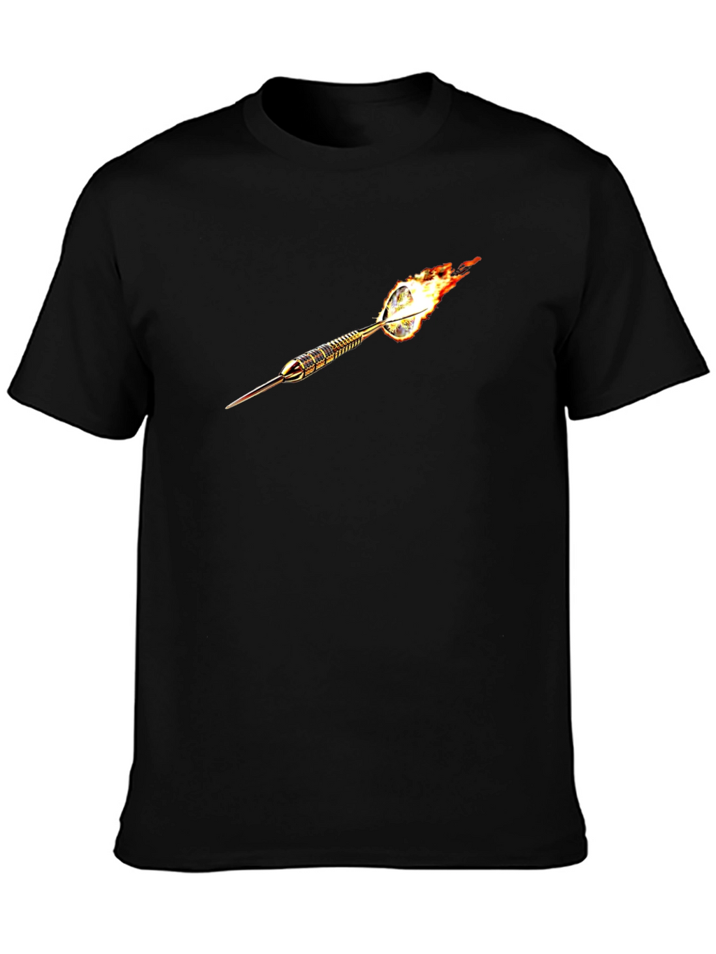 Flaming Dart Graphic Tee - Cool Black T-Shirt