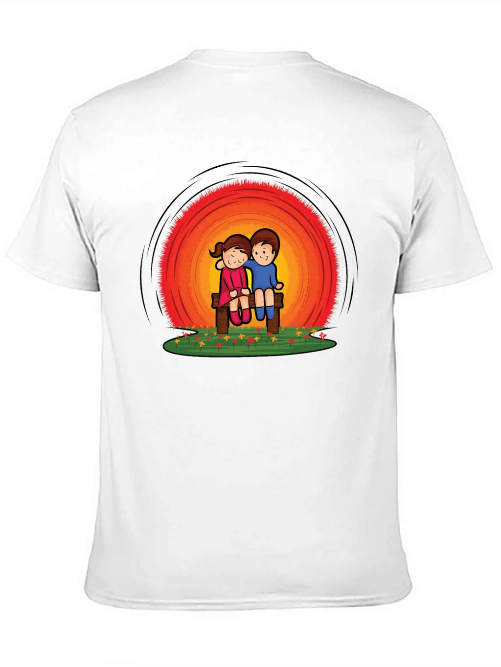 Couple on Bench Graphic Tee - Black