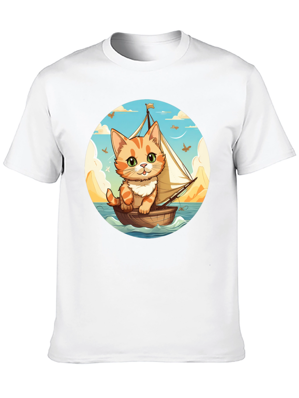 Cute Cat Sailor T-Shirt - Whimsical Graphic Tee