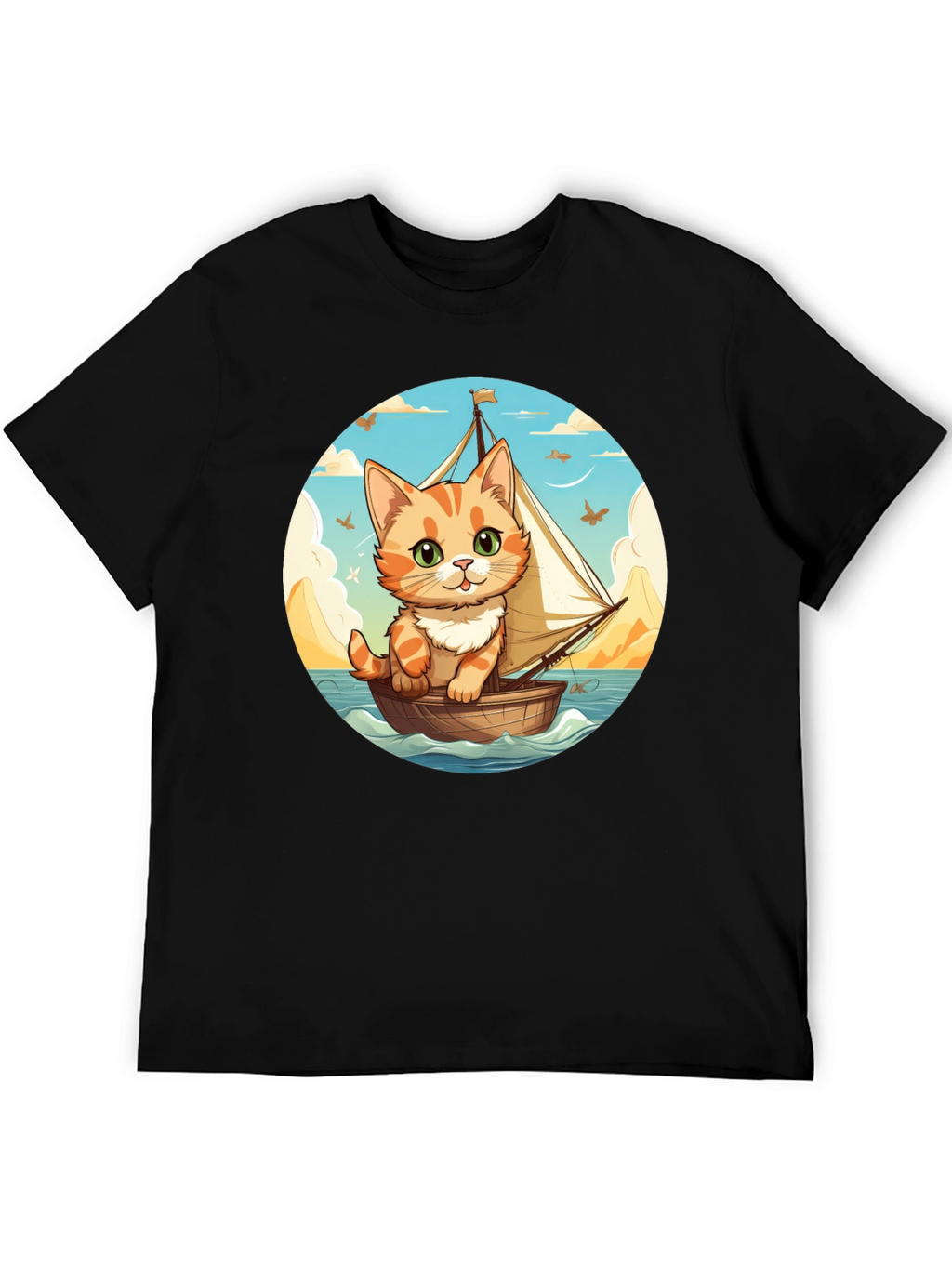 Cute Cat Sailor T-Shirt - Whimsical Graphic Tee