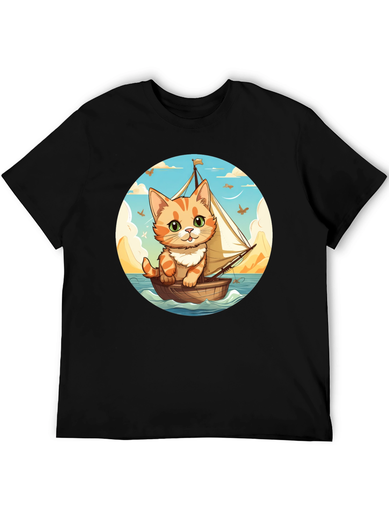 Cute Cat Sailor T-Shirt - Whimsical Graphic Tee