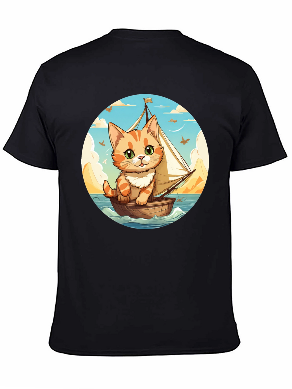 Cute Cat Sailor T-Shirt - Whimsical Graphic Tee