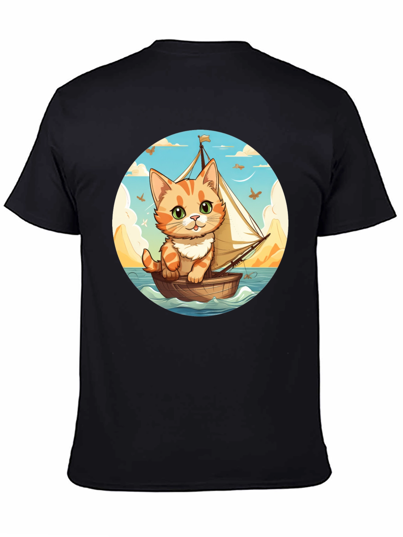 Cute Cat Sailor T-Shirt - Whimsical Graphic Tee