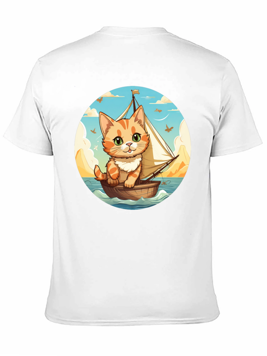 Cute Cat Sailor T-Shirt - Whimsical Graphic Tee